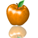 128 x 128 orange apple png icon image