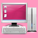 128 x 128 pink computer png icon image