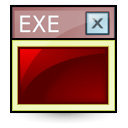 128 x 128 red exe gif icon image