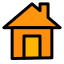128 x 128 orange home png icon image