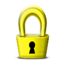 128 x 128 yellow lock gif icon image