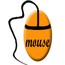 128 x 128 orange mouse png icon image
