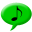  32 x 32 green music gif icon image