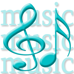 256 x 256 teal music png icon image