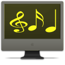 128 x 128 yellow music gif icon image