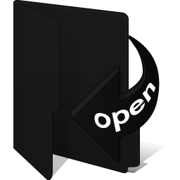 256 x 256 black open gif icon image