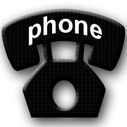 256 x 256 black phone png icon image