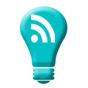 128 x 128 teal rss png icon image