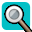  32 x 32 teal search gif icon image