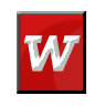 96  x 96 red word png icon image